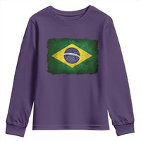 Brazilian Pride Latin America Vintage Brazil Flag Youth Sweatshirt - Wonder Print Shop