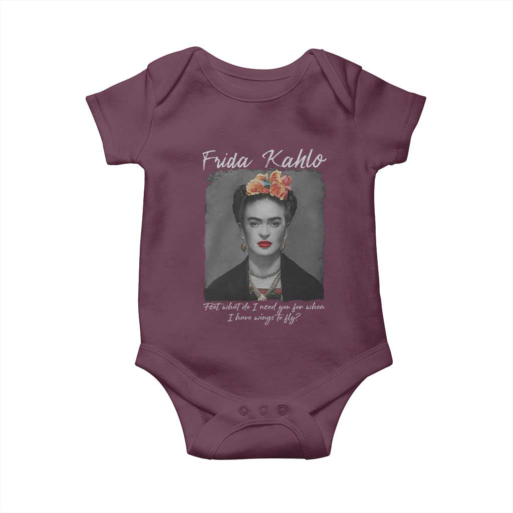Frida Kahlo Baby Onesie Feet What Do I Need You For When I Have Wings To Fly - Wonder Print Shop