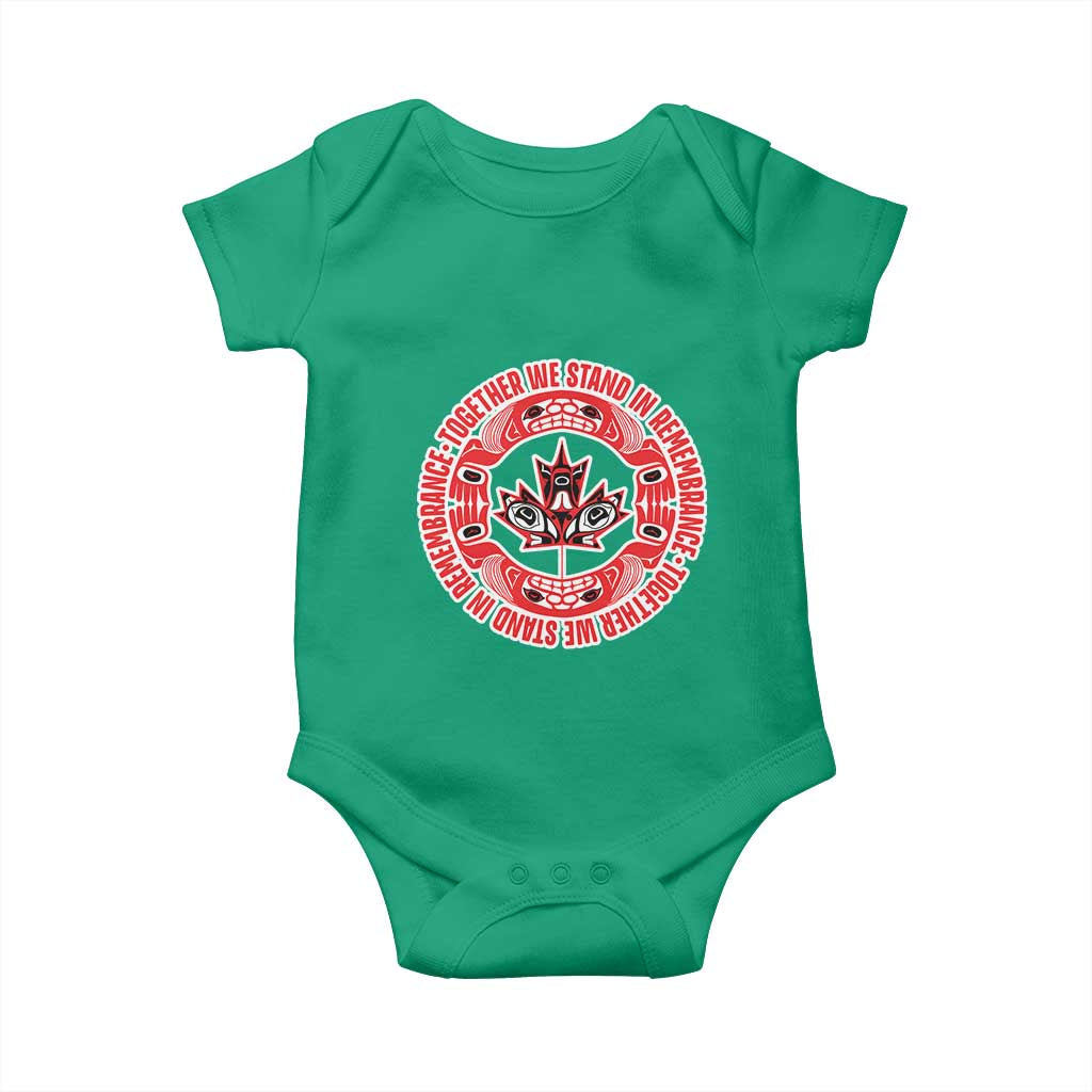 Indigenous Children Baby Onesie Together We Stand In Remembrance Unity Day Papoose Maple Leaf Native American - Wonder Print Shop