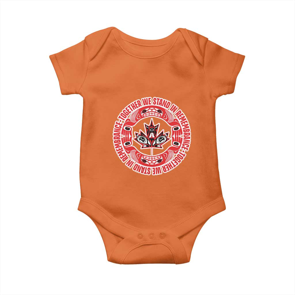Indigenous Children Baby Onesie Together We Stand In Remembrance Unity Day Papoose Maple Leaf Native American - Wonder Print Shop