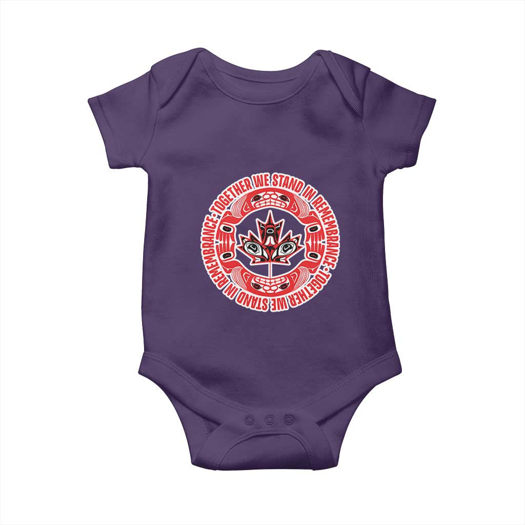 Indigenous Children Baby Onesie Together We Stand In Remembrance Unity Day Papoose Maple Leaf Native American - Wonder Print Shop