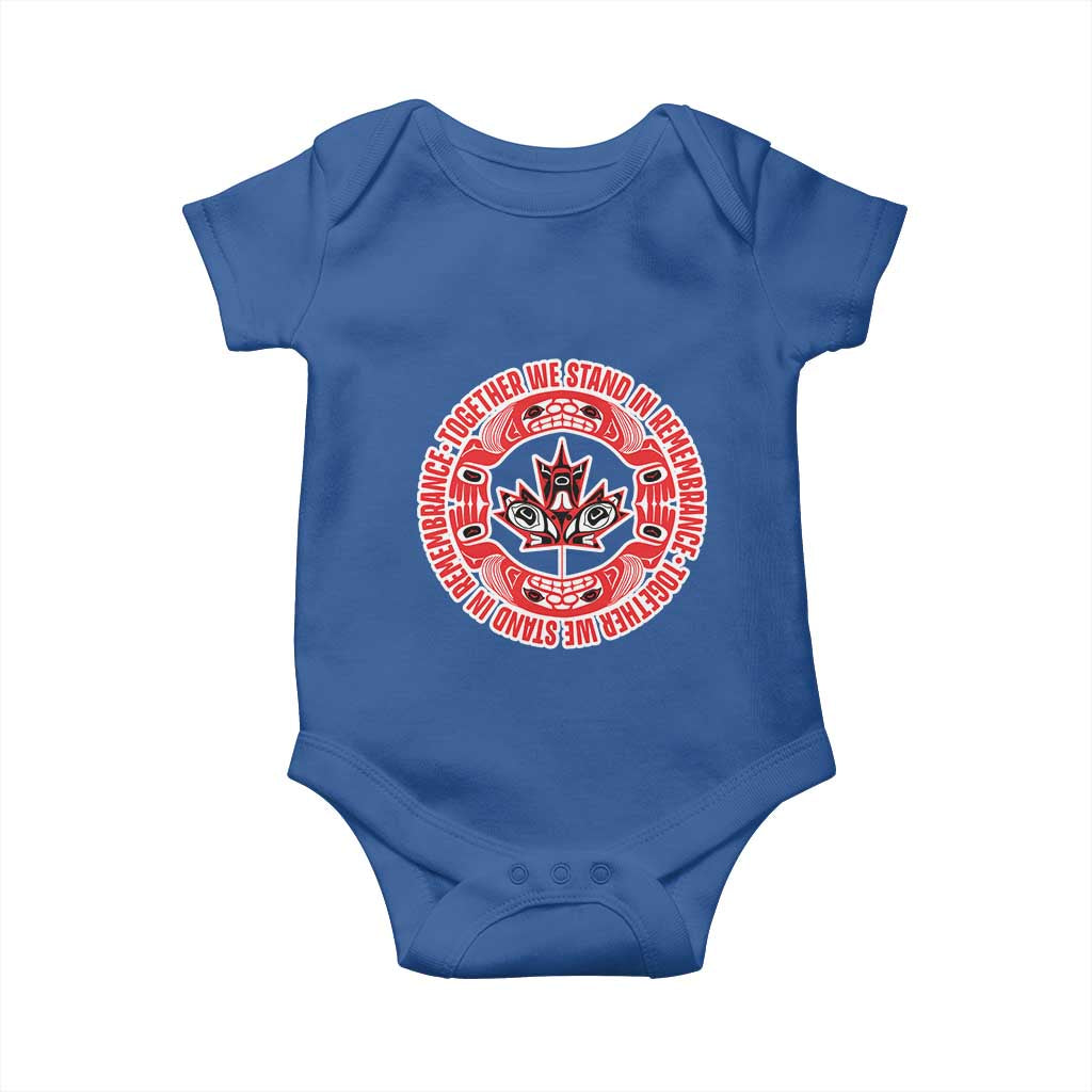 Indigenous Children Baby Onesie Together We Stand In Remembrance Unity Day Papoose Maple Leaf Native American - Wonder Print Shop