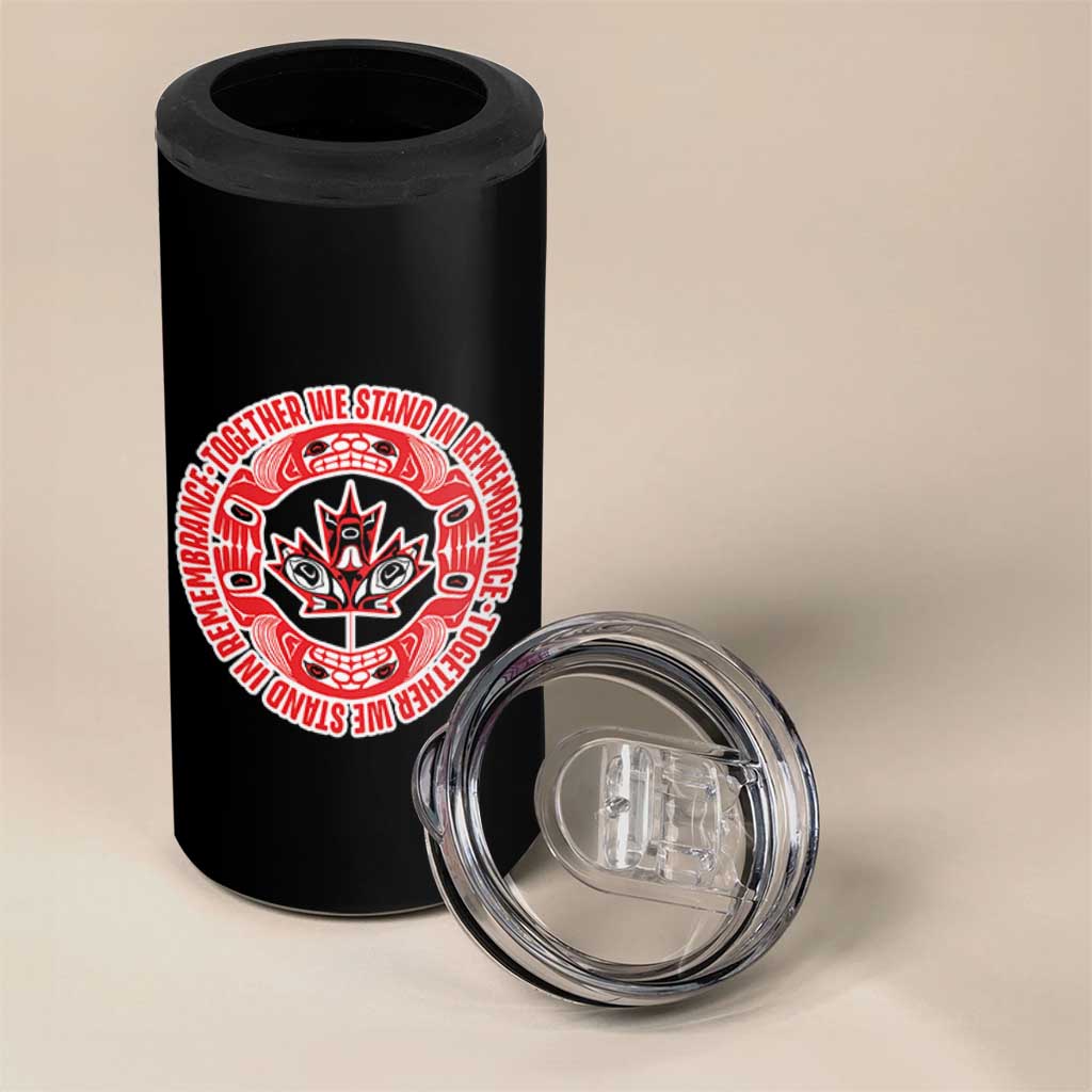 Indigenous Children 4 in 1 Can Cooler Tumbler Together We Stand In Remembrance Unity Day Papoose Maple Leaf Native American - Wonder Print Shop