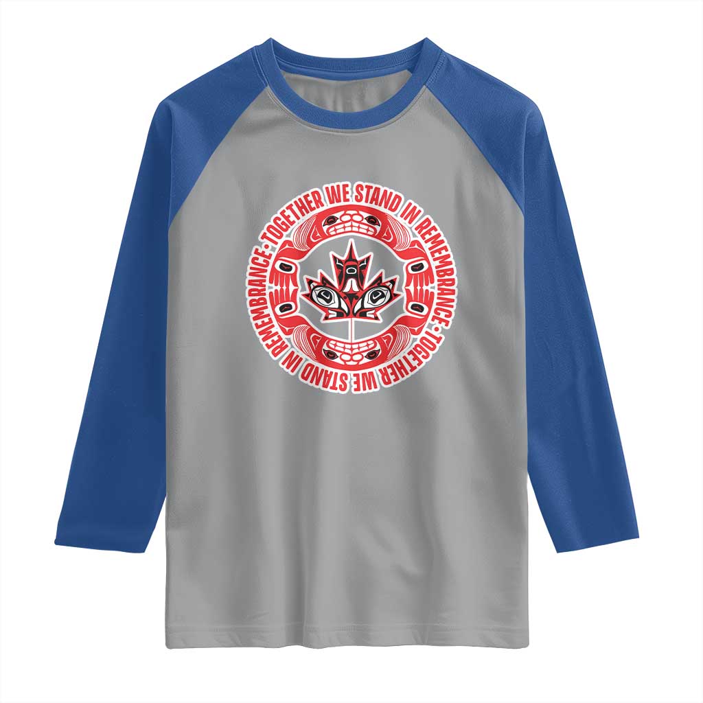 Indigenous Children Raglan Shirt Together We Stand In Remembrance Unity Day Papoose Maple Leaf Native American - Wonder Print Shop
