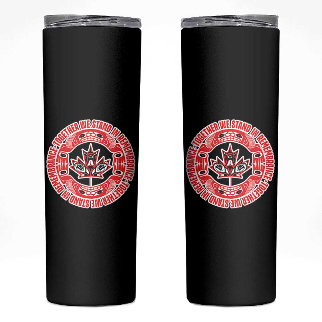 Indigenous Children Skinny Tumbler Together We Stand In Remembrance Unity Day Papoose Maple Leaf Native American - Wonder Print Shop