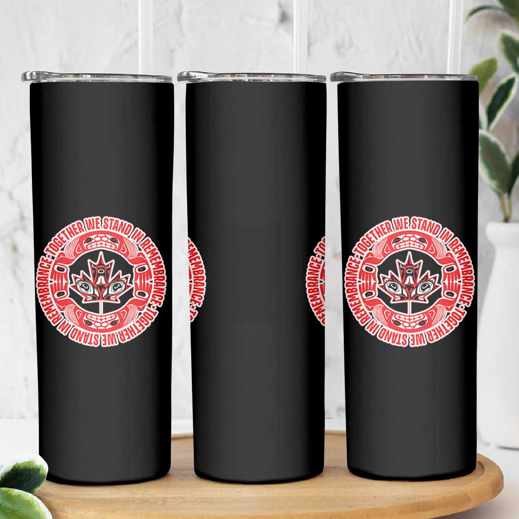 Indigenous Children Skinny Tumbler Together We Stand In Remembrance Unity Day Papoose Maple Leaf Native American - Wonder Print Shop