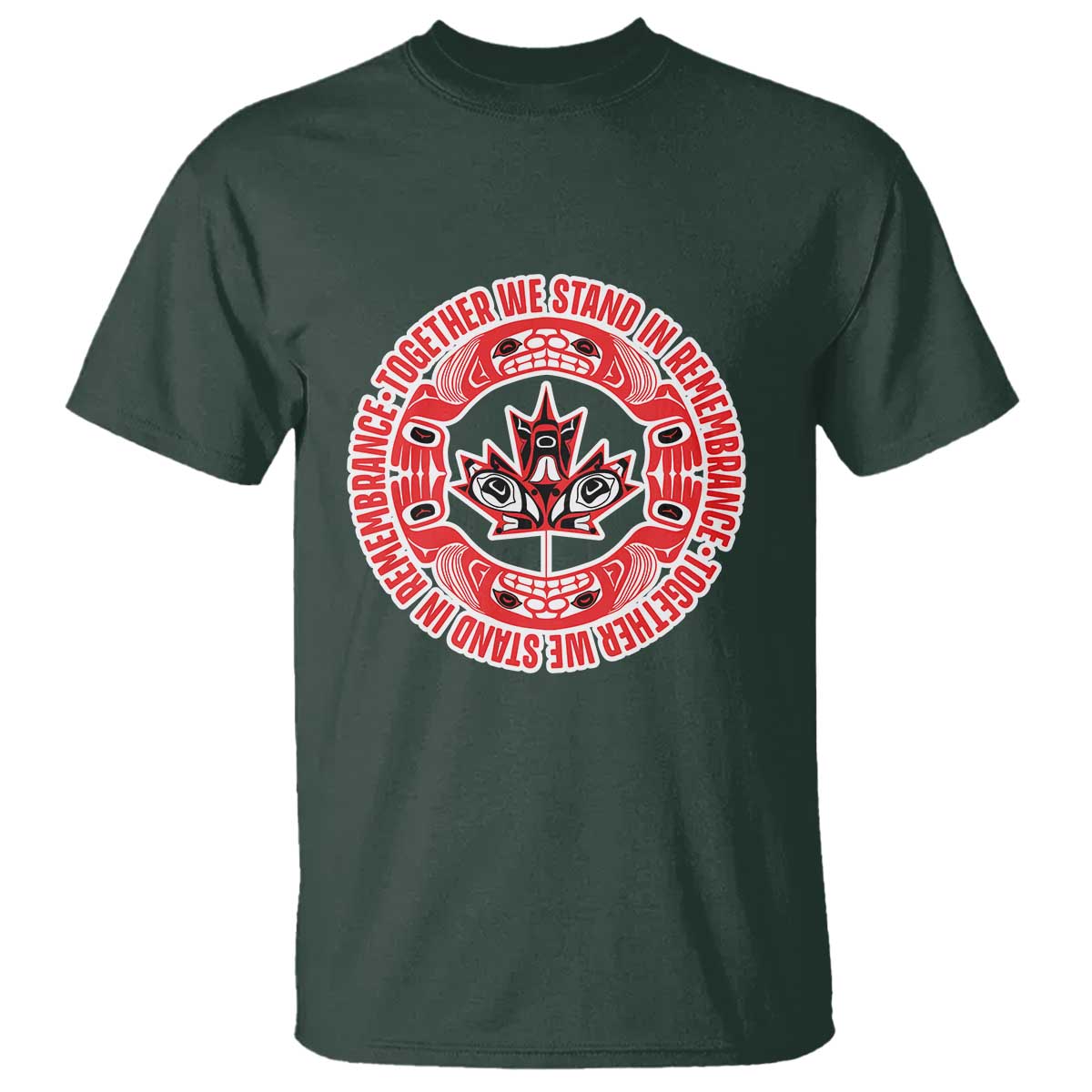 Indigenous Children T Shirt Together We Stand In Remembrance Unity Day Papoose Maple Leaf Native American - Wonder Print Shop