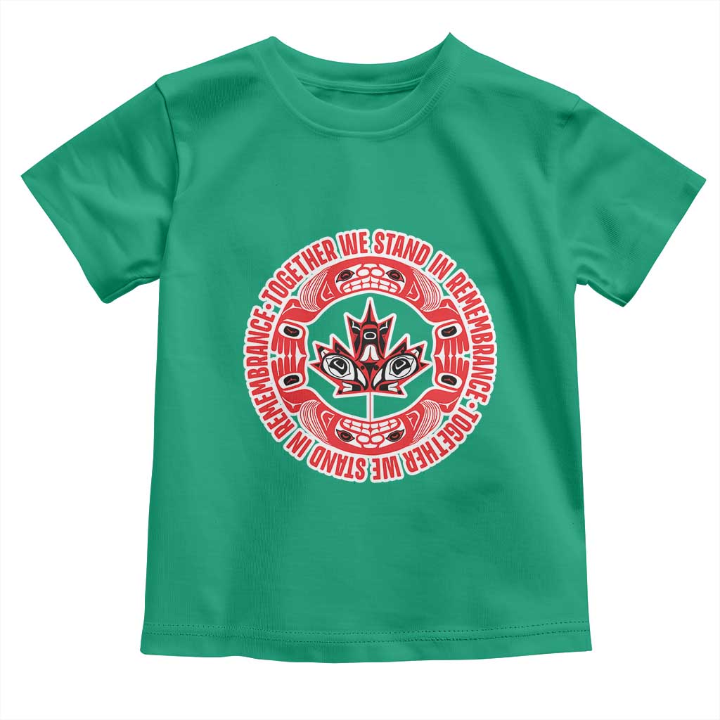 Indigenous Children Toddler T Shirt Together We Stand In Remembrance Unity Day Papoose Maple Leaf Native American - Wonder Print Shop