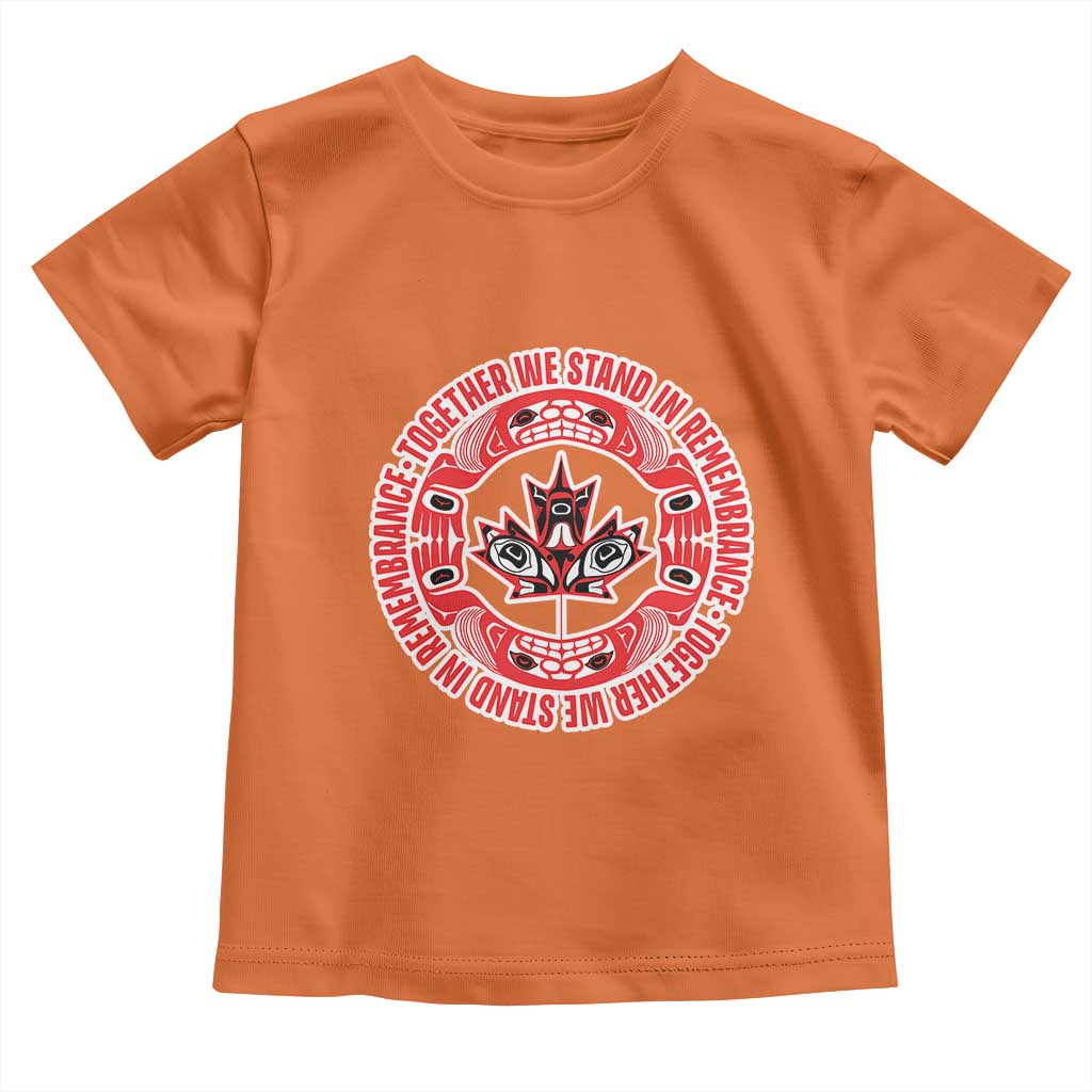Indigenous Children Toddler T Shirt Together We Stand In Remembrance Unity Day Papoose Maple Leaf Native American - Wonder Print Shop