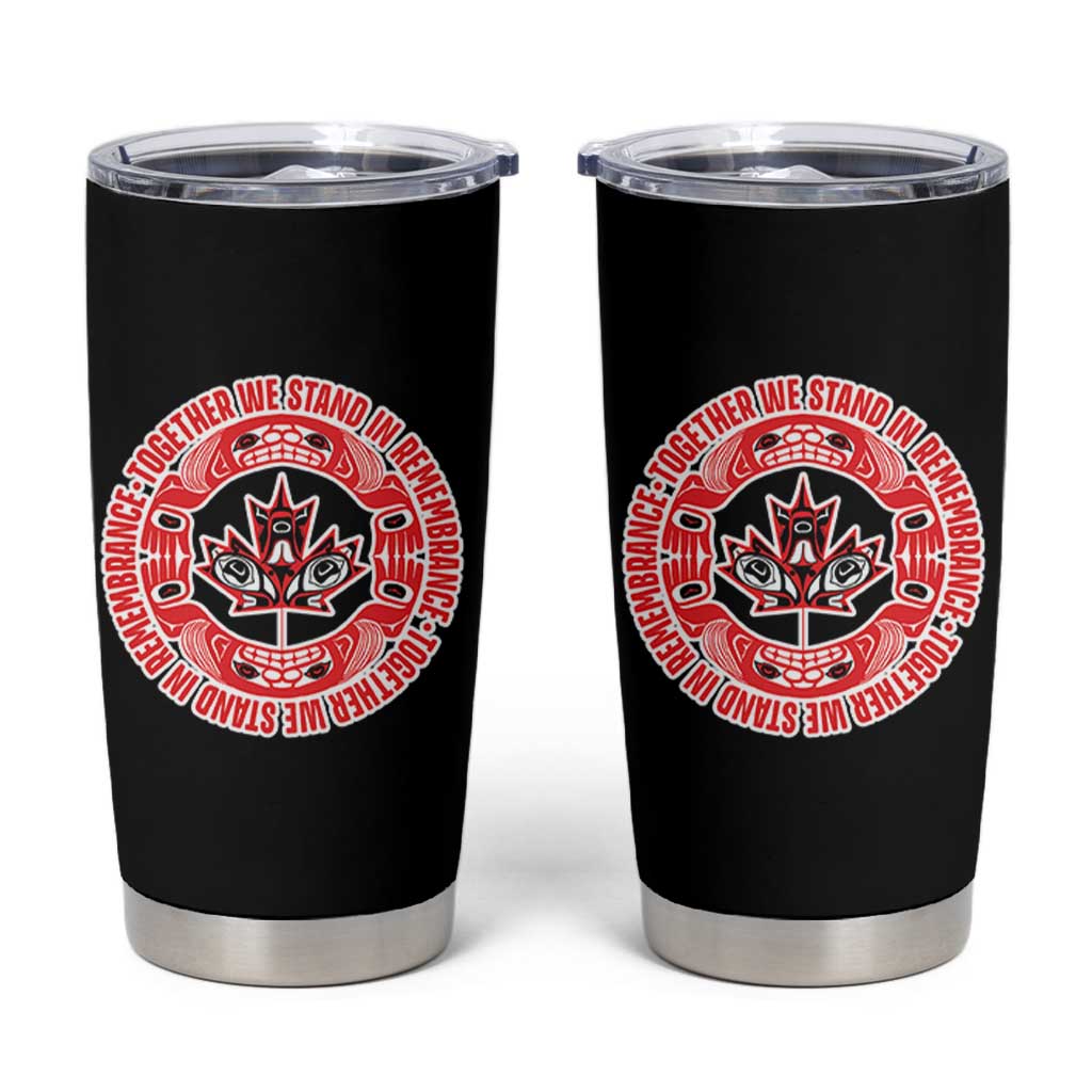 Indigenous Children Tumbler Cup Together We Stand In Remembrance Unity Day Papoose Maple Leaf Native American - Wonder Print Shop
