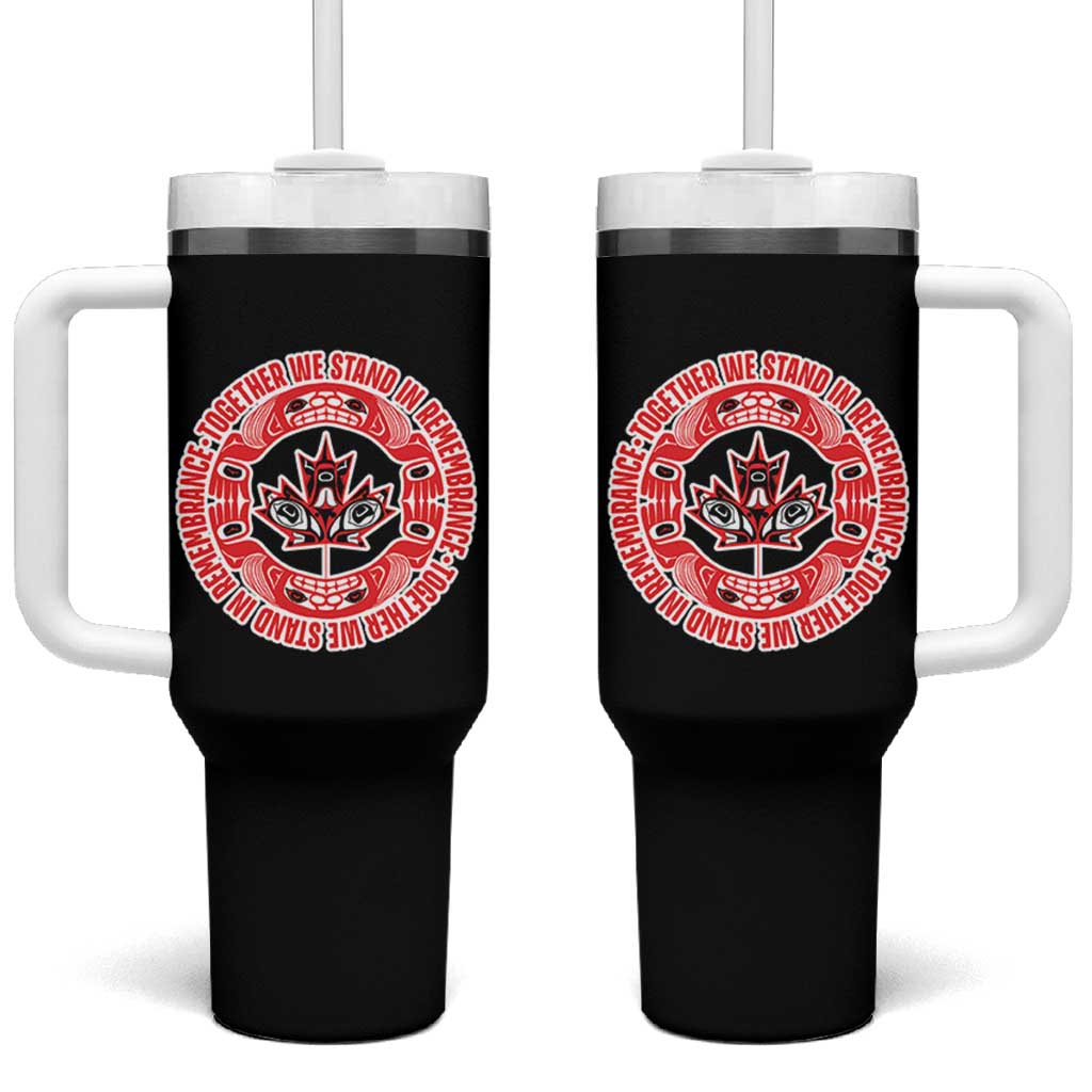 Indigenous Children Tumbler With Handle Together We Stand In Remembrance Unity Day Papoose Maple Leaf Native American - Wonder Print Shop