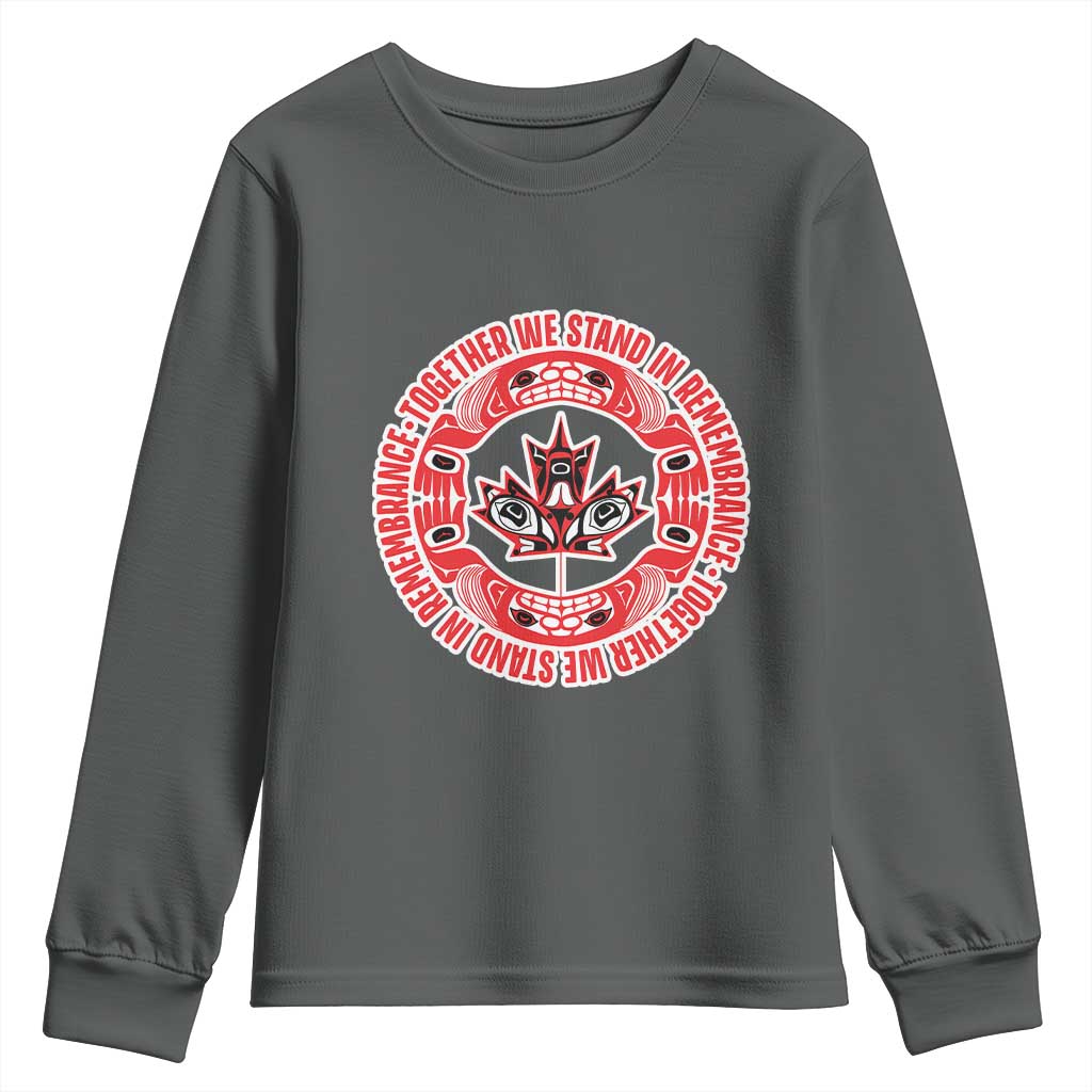 Indigenous Children Youth Sweatshirt Together We Stand In Remembrance Unity Day Papoose Maple Leaf Native American - Wonder Print Shop