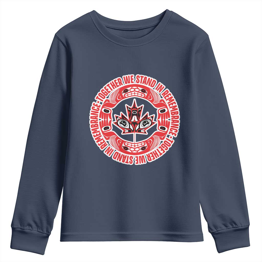 Indigenous Children Youth Sweatshirt Together We Stand In Remembrance Unity Day Papoose Maple Leaf Native American - Wonder Print Shop