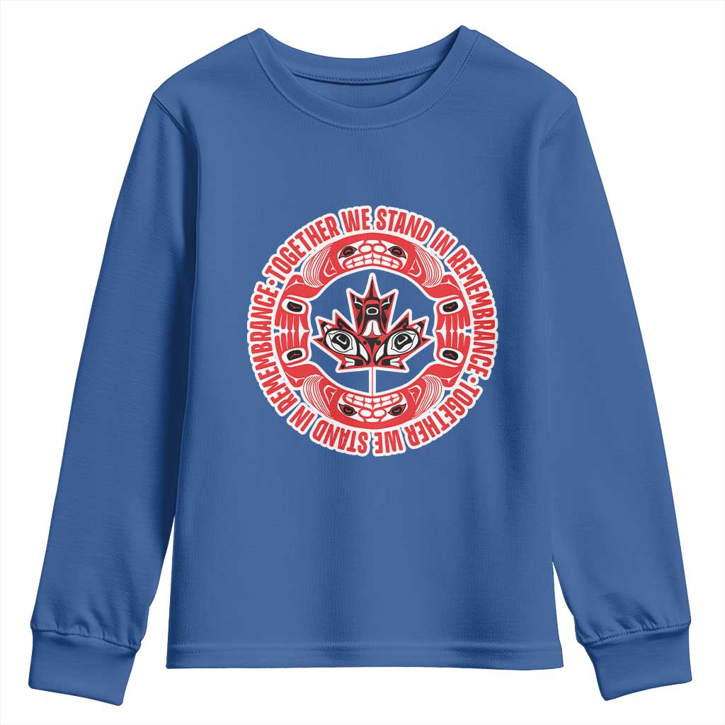 Indigenous Children Youth Sweatshirt Together We Stand In Remembrance Unity Day Papoose Maple Leaf Native American - Wonder Print Shop