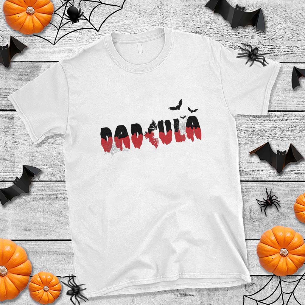 Halloween Couple Matching T Shirt Dadcula Couples Daddy Husband Vampire Bat Spider Web - Wonder Print Shop