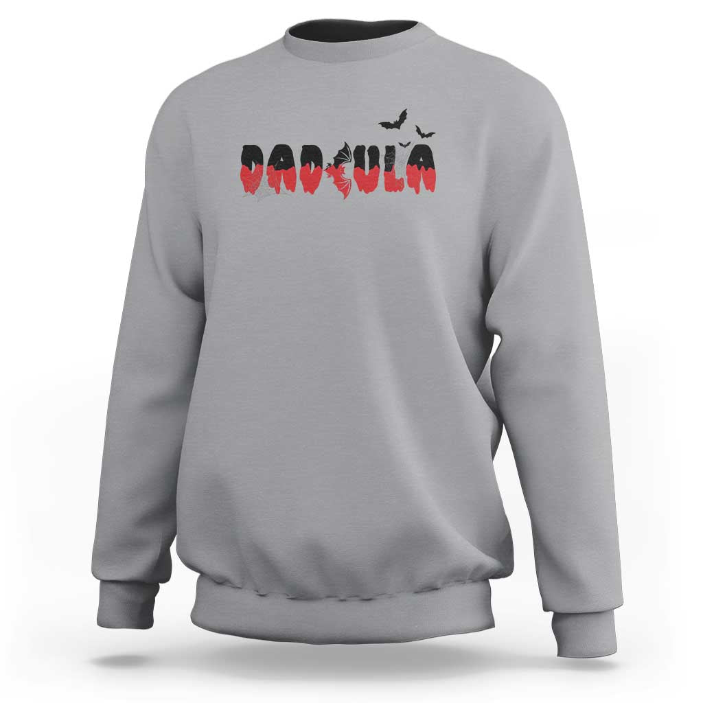 Halloween Couple Matching Sweatshirt Dadcula Couples Daddy Husband Vampire Bat Spider Web - Wonder Print Shop