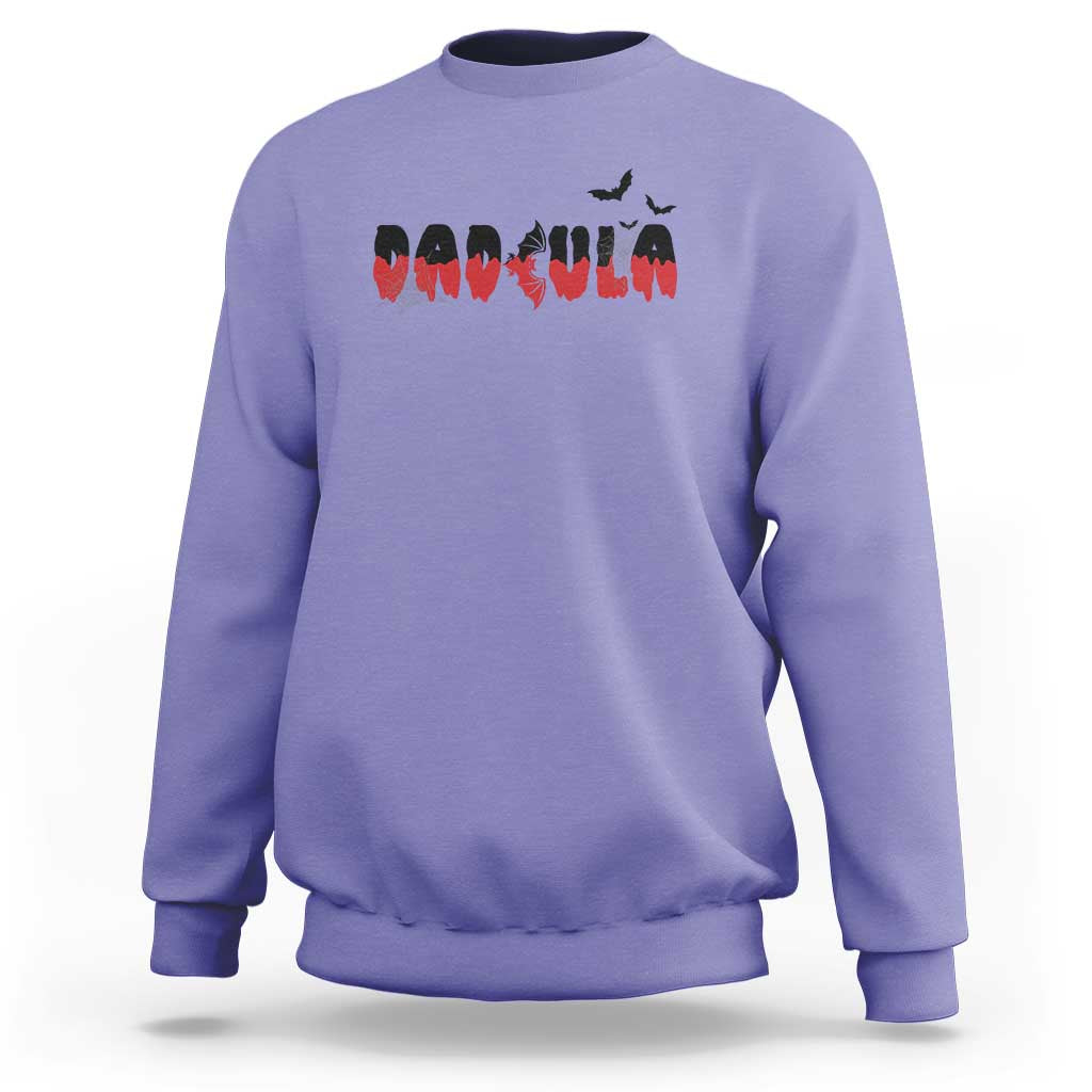 Halloween Couple Matching Sweatshirt Dadcula Couples Daddy Husband Vampire Bat Spider Web - Wonder Print Shop