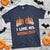 Halloween Couple Matching T Shirt I Love His Broomstick Pumpkin Skeleton Hand - Wonder Print Shop