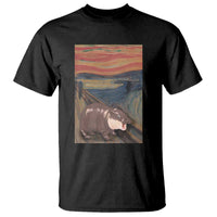 Funny Moo Deng T Shirt Cute Hippo Zoo Scream Art Meme Baby Pygmy Edvard Munch - Wonder Print Shop