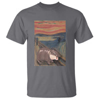 Funny Moo Deng T Shirt Cute Hippo Zoo Scream Art Meme Baby Pygmy Edvard Munch - Wonder Print Shop
