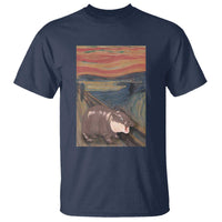 Funny Moo Deng T Shirt Cute Hippo Zoo Scream Art Meme Baby Pygmy Edvard Munch - Wonder Print Shop
