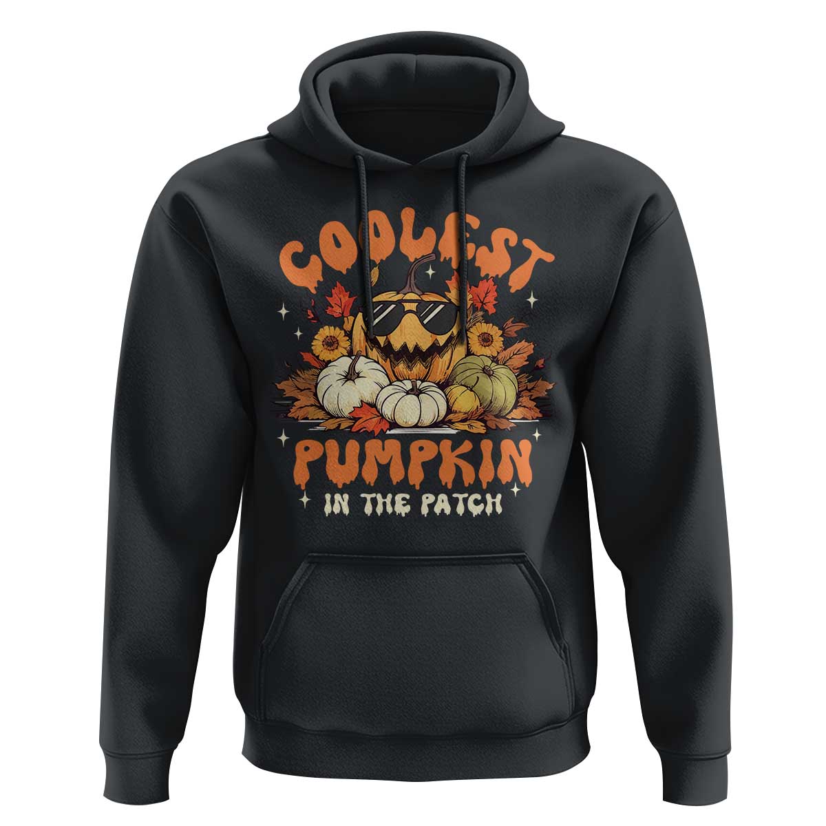 Funny Halloween Hoodie Coolest Pumpkin In The Patch Autumn Maple Leaf Flower - Wonder Print Shop