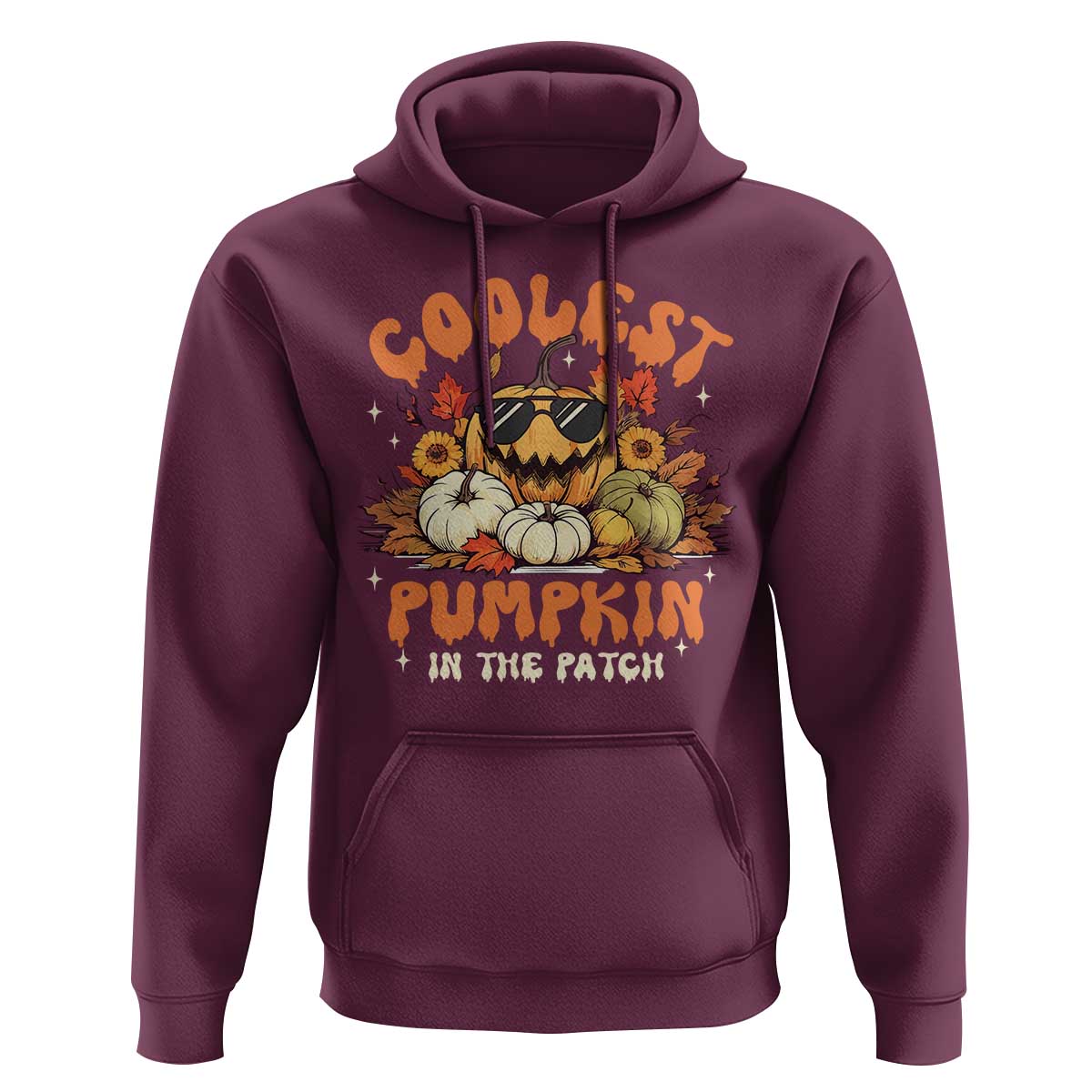 Funny Halloween Hoodie Coolest Pumpkin In The Patch Autumn Maple Leaf Flower - Wonder Print Shop