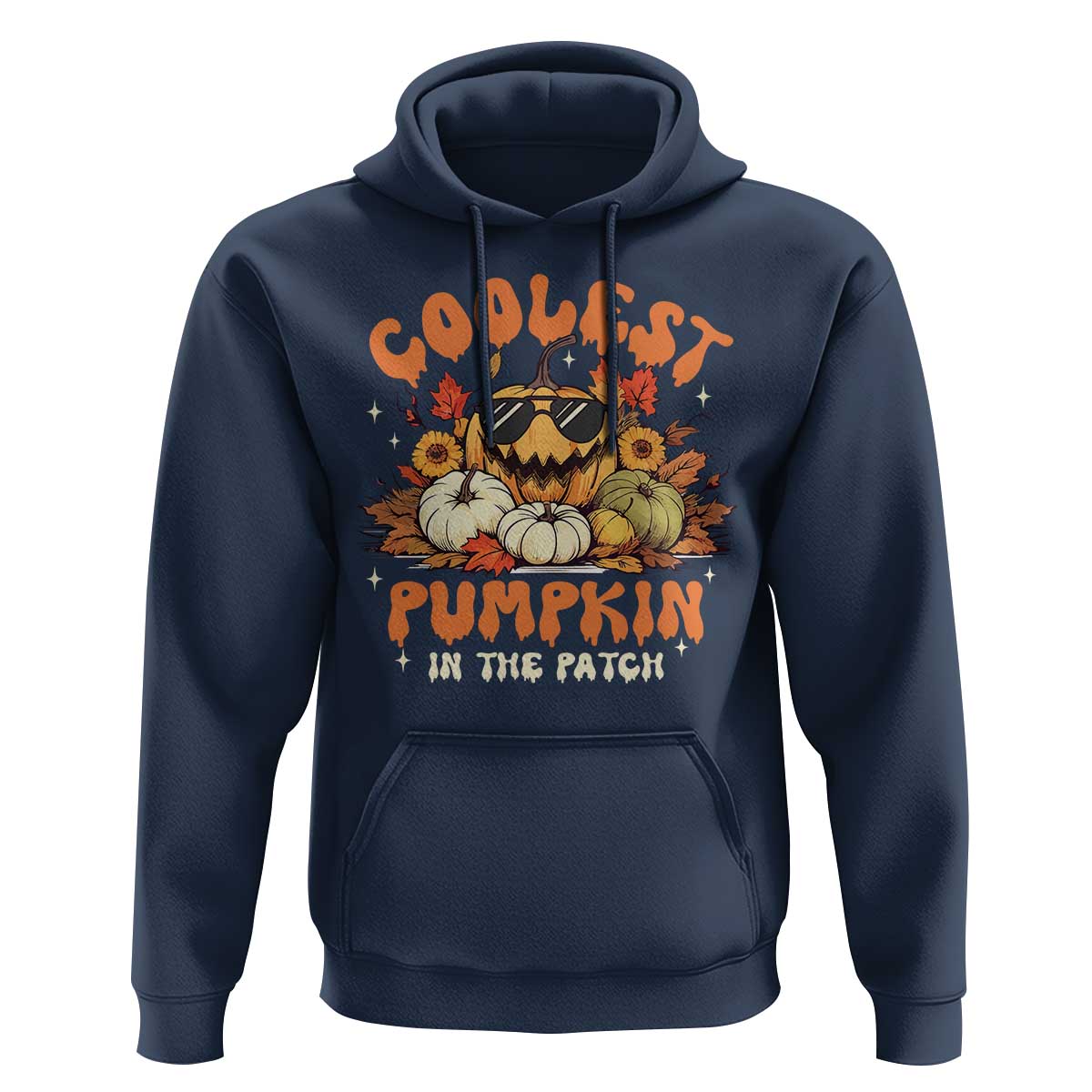 Funny Halloween Hoodie Coolest Pumpkin In The Patch Autumn Maple Leaf Flower - Wonder Print Shop