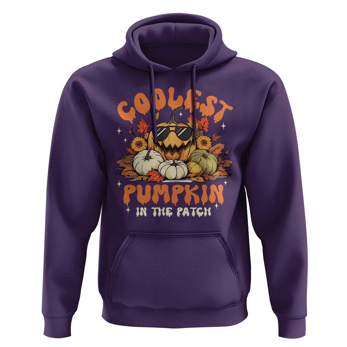 Funny Halloween Hoodie Coolest Pumpkin In The Patch Autumn Maple Leaf Flower - Wonder Print Shop