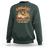 Funny Halloween Sweatshirt Coolest Pumpkin In The Patch Autumn Maple Leaf Flower - Wonder Print Shop