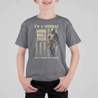 Harris Walz 2024 T Shirt For Kid I'm A Veteran Not A Sucker Or A Loser Vintage American Flag Military - Wonder Print Shop