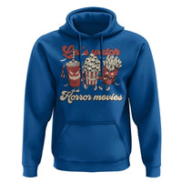 Funny Halloween Hoodie Let's Watch Horror Movies Popcorn Drinks Murderer Bat - Wonder Print Shop