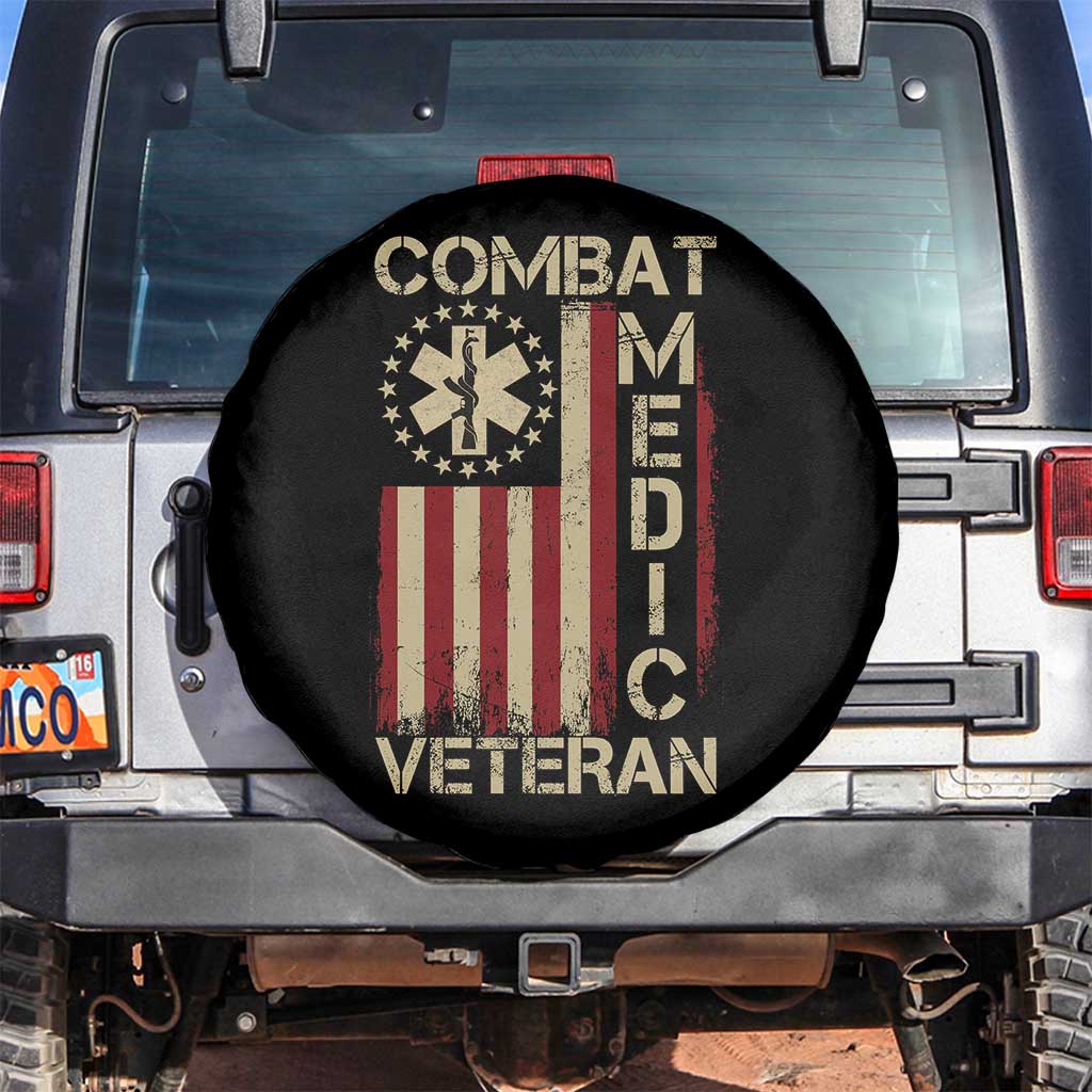 Combat Medic Veteran Spare Tire Cover Medical Military Vintage American Flag - Wonder Print Shop