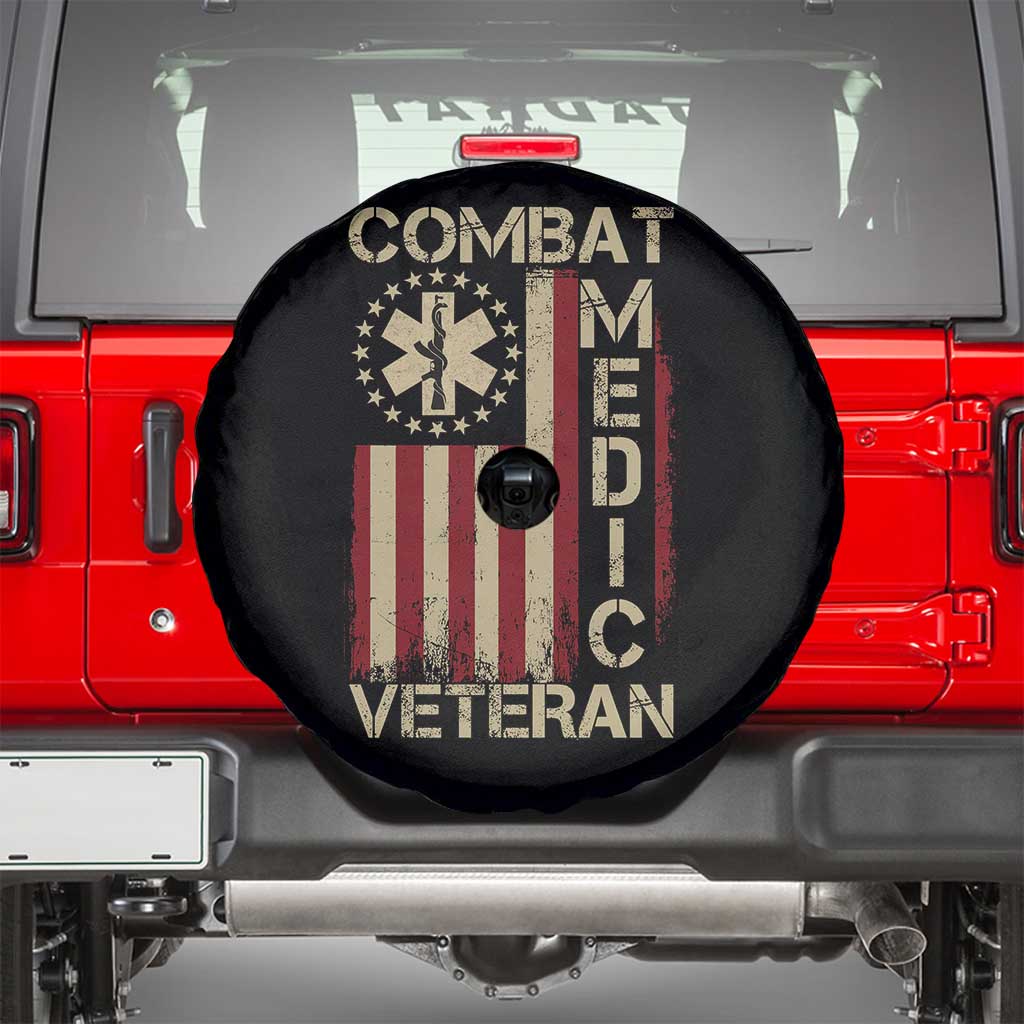 Combat Medic Veteran Spare Tire Cover Medical Military Vintage American Flag - Wonder Print Shop