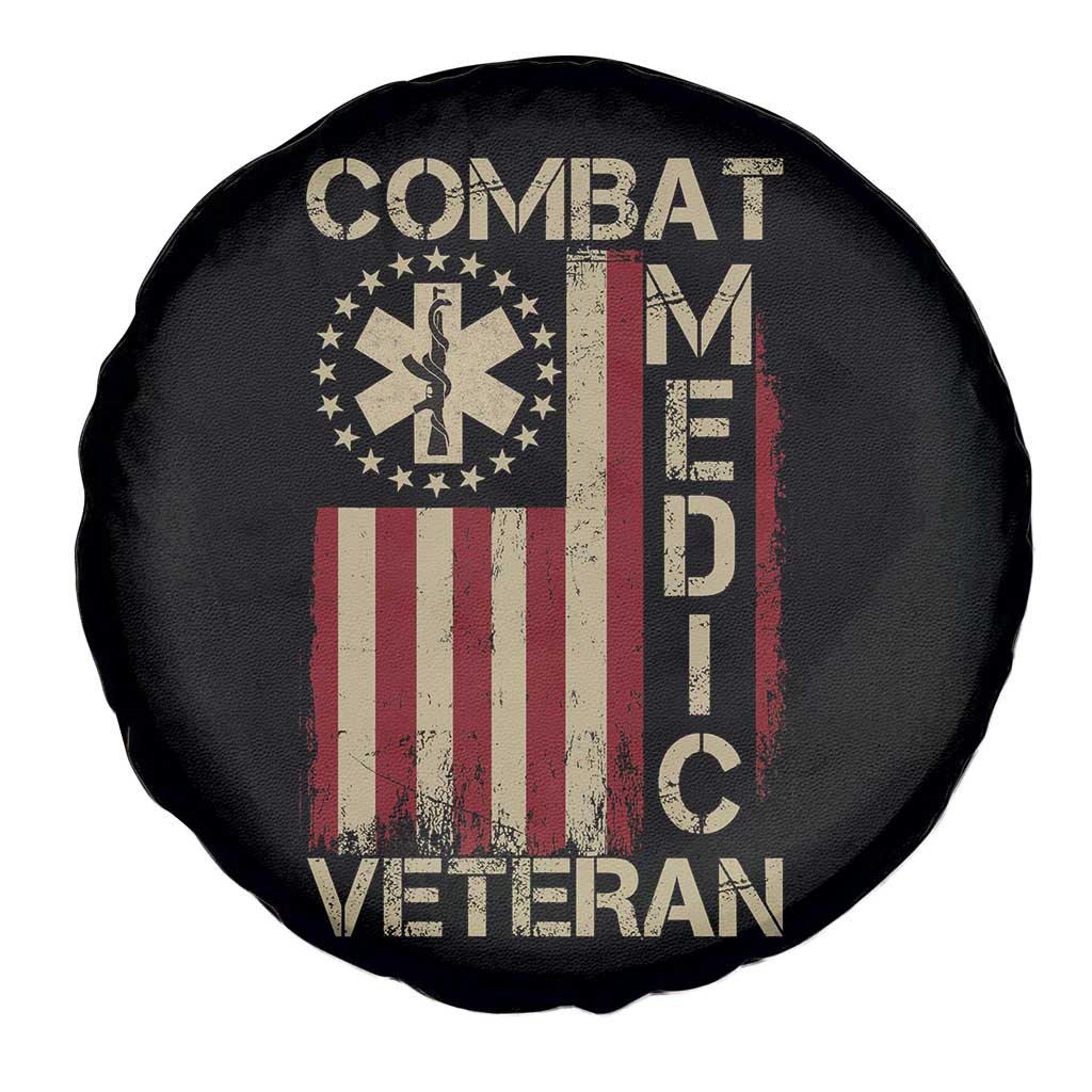 Combat Medic Veteran Spare Tire Cover Medical Military Vintage American Flag - Wonder Print Shop