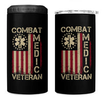Combat Medic Veteran 4 in 1 Can Cooler Tumbler Medical Military Vintage American Flag - Wonder Print Shop