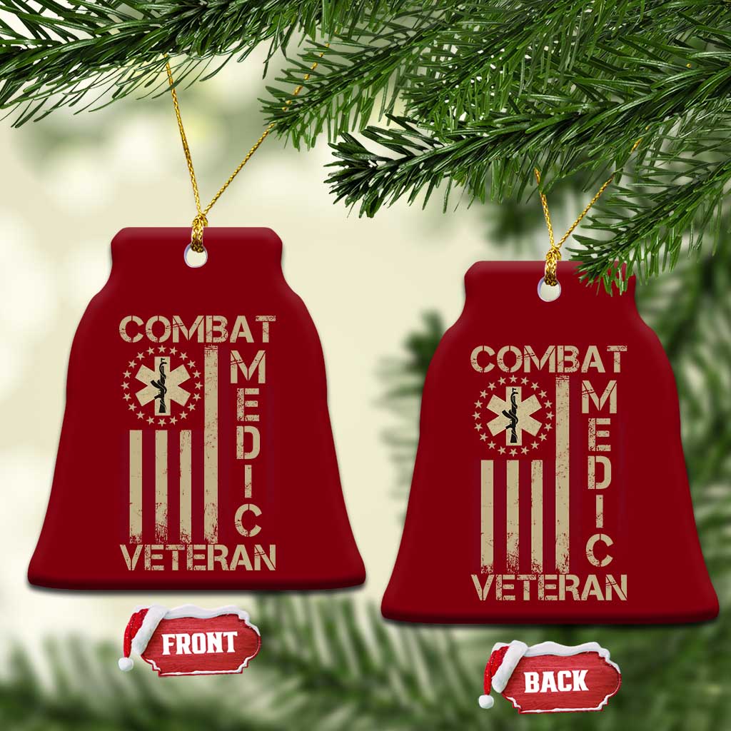 Combat Medic Veteran Ceramic Ornament Medical Military Vintage American Flag - Wonder Print Shop