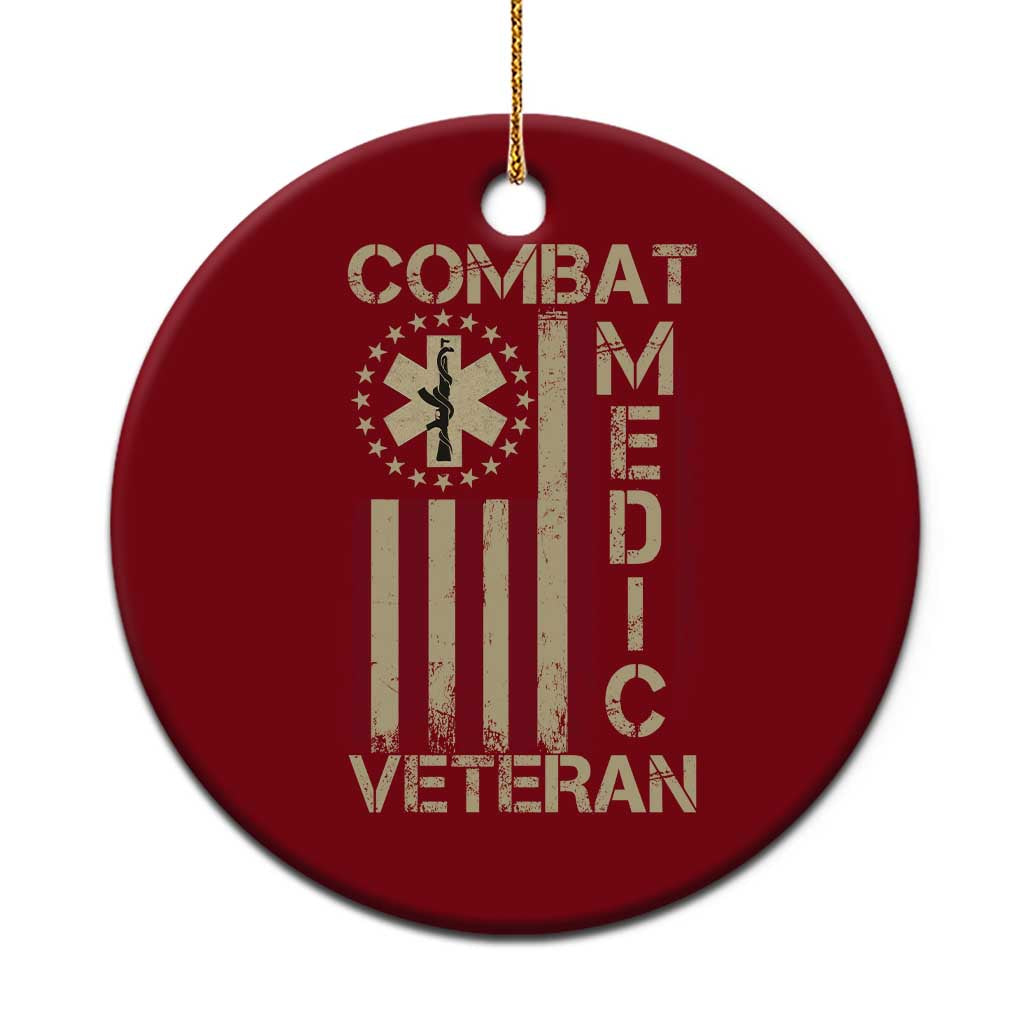 Combat Medic Veteran Ceramic Ornament Medical Military Vintage American Flag - Wonder Print Shop