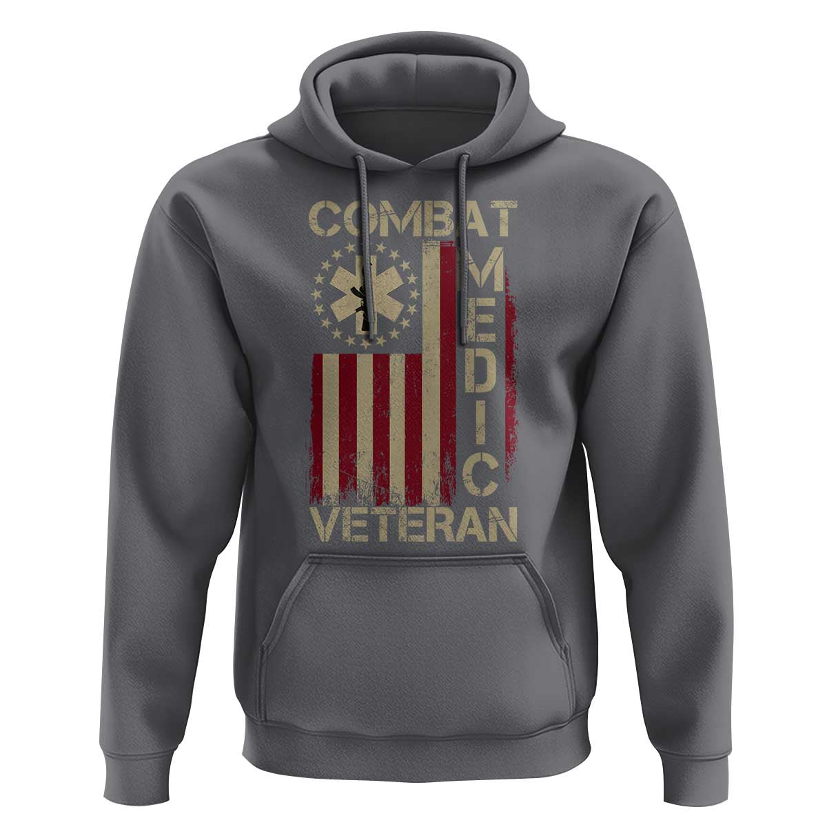 Combat Medic Veteran Hoodie Medical Military Vintage American Flag - Wonder Print Shop