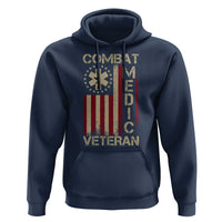 Combat Medic Veteran Hoodie Medical Military Vintage American Flag - Wonder Print Shop