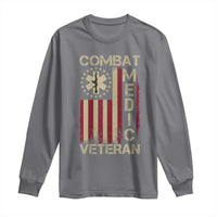 Combat Medic Veteran Long Sleeve Shirt Medical Military Vintage American Flag - Wonder Print Shop