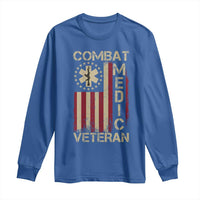 Combat Medic Veteran Long Sleeve Shirt Medical Military Vintage American Flag - Wonder Print Shop