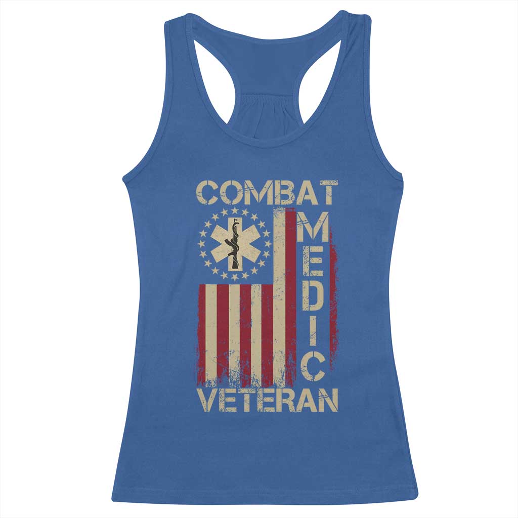 Combat Medic Veteran Racerback Tank Top Medical Military Vintage American Flag - Wonder Print Shop