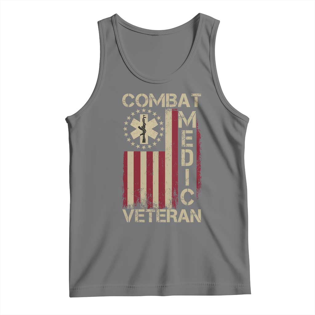 Combat Medic Veteran Tank Top Medical Military Vintage American Flag - Wonder Print Shop