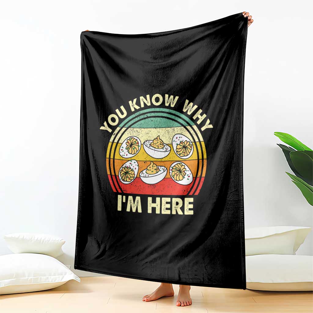 Funny Thanksgiving Deviled Eggs Throw Blanket You Know Why I Am Here Easter Day - Wonder Print Shop