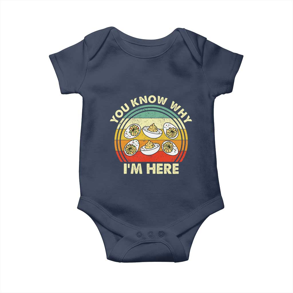 Funny Thanksgiving Deviled Eggs Baby Onesie You Know Why I Am Here Easter Day - Wonder Print Shop