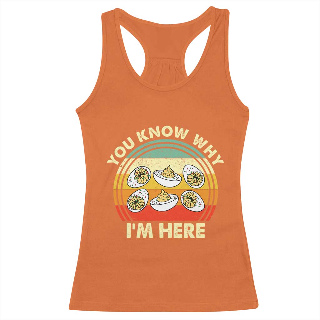 Funny Thanksgiving Deviled Eggs Racerback Tank Top You Know Why I Am Here Easter Day - Wonder Print Shop