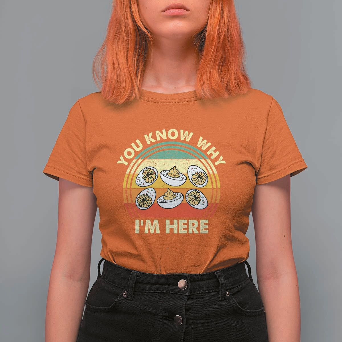 Funny Thanksgiving Deviled Eggs T Shirt For Women You Know Why I Am Here Easter Day - Wonder Print Shop