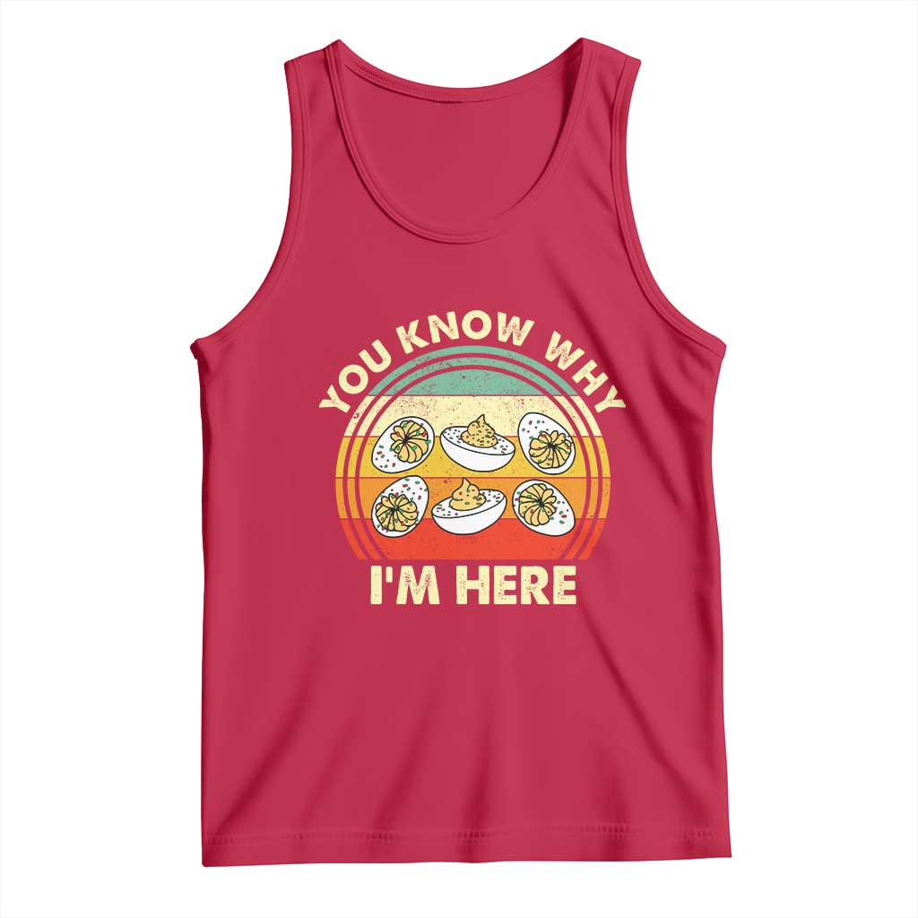 Funny Thanksgiving Deviled Eggs Tank Top You Know Why I Am Here Easter Day - Wonder Print Shop