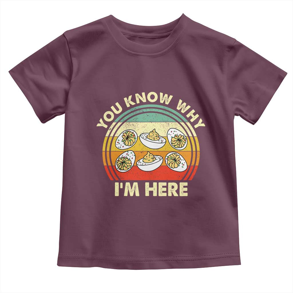 Funny Thanksgiving Deviled Eggs Toddler T Shirt You Know Why I Am Here Easter Day - Wonder Print Shop